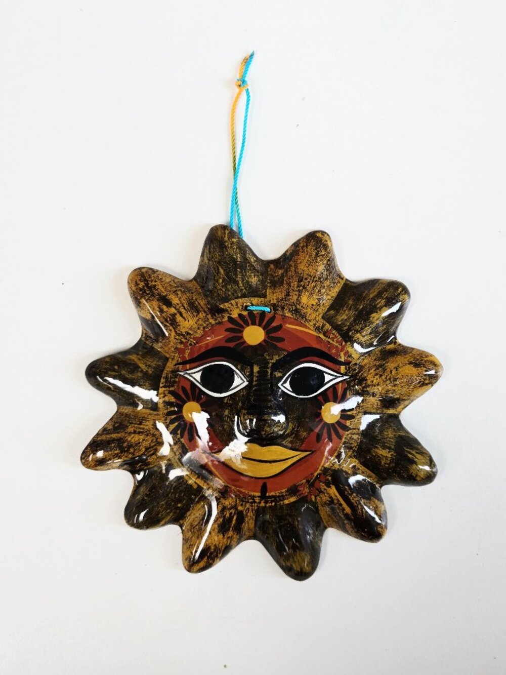 3/$75🌼Vintage Mid-Century Ceramic Hanging Celestial Sun Wall Decor